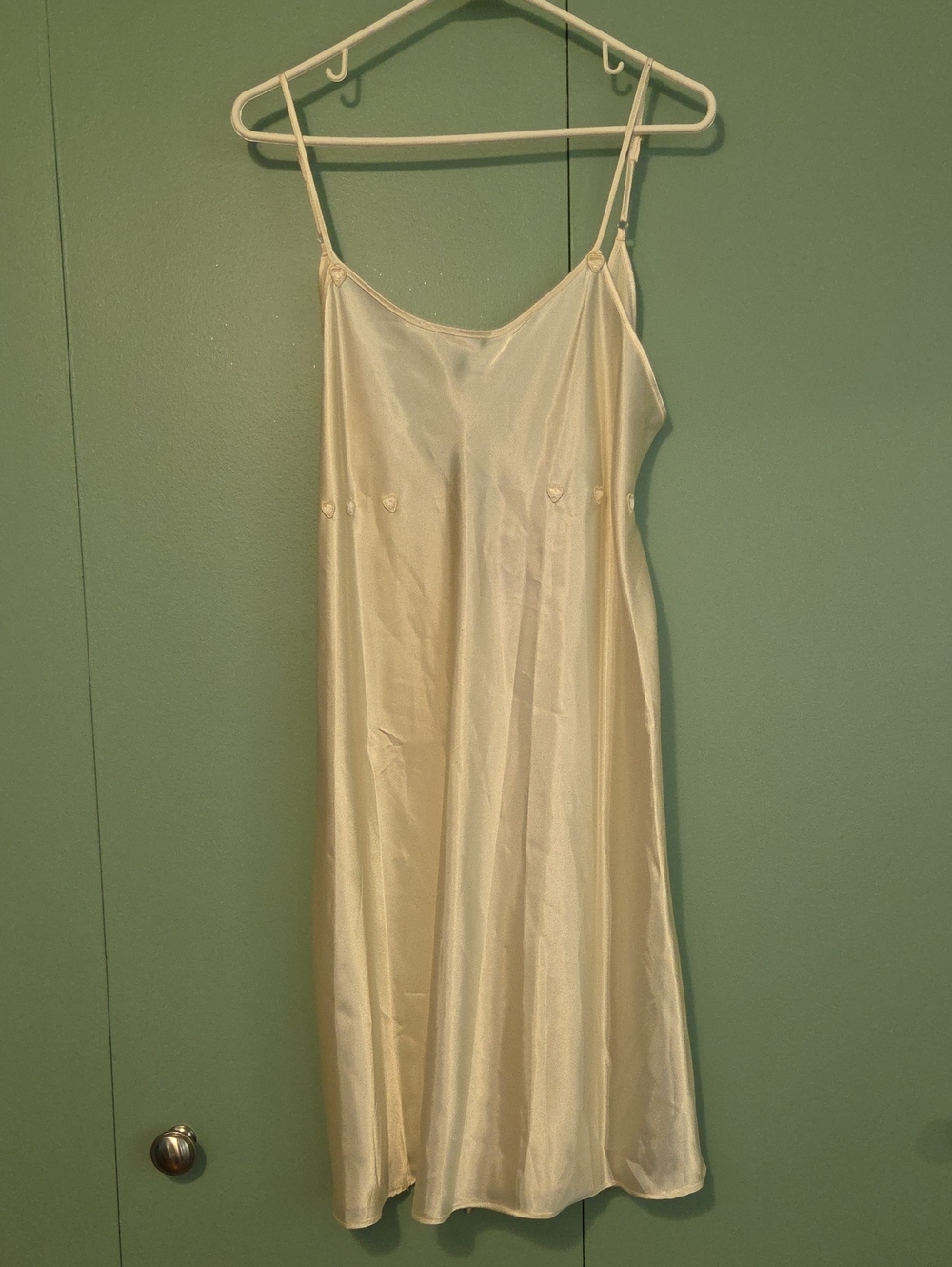Nwt Vintage Jaclyn Smith Cream Heart Detail Lingerie Slip Size Xl